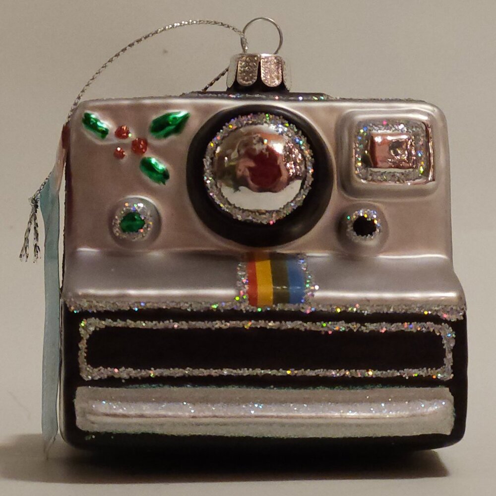 ASHLAND Glass Polaroid Camera Ornament BNWT